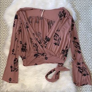 {free people} fiona floral wrap shirt • large